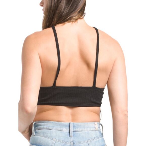 NWT Zara Black Ribbed Cutout Halter Neck Bodysuit, Size Small - Picture 8 of 12